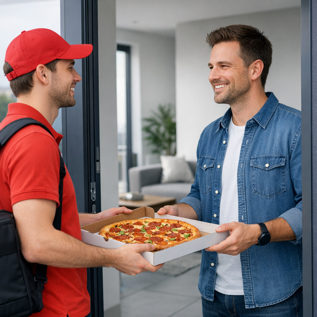 Customer receiving delivery